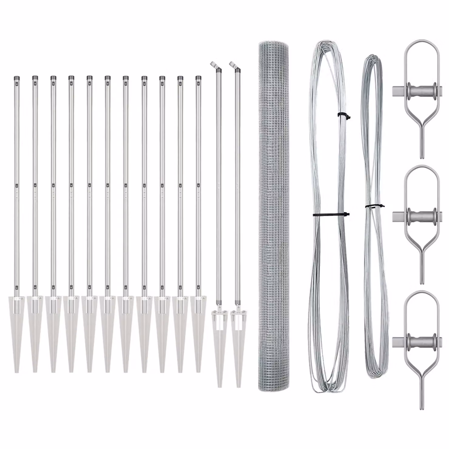 Berkfield Home Welded Wire Fence with 13 Spike Posts, Galvanised Steel, Silver, 1.6 x 25 m – 2