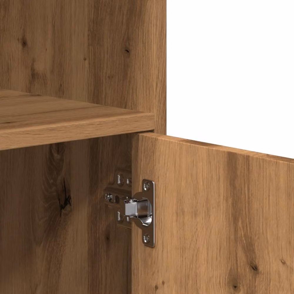 Berkfield Home Artisan Oak Rolling Cabinet in Brown, W/D/H: 55 x 40 x 91 cm – 5
