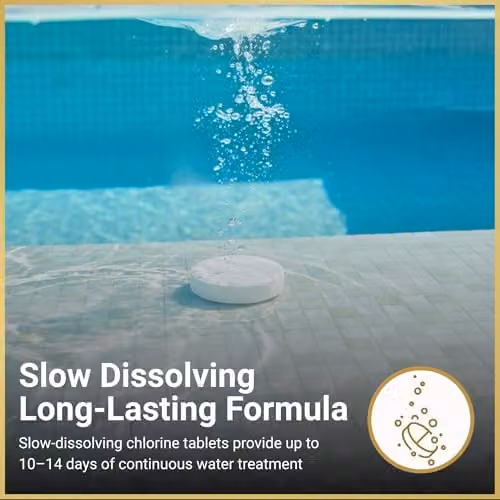 SHATCHI Stabilised Chlorine Tablets for Disinfection, 10 kg (50 x 200 g) White Slow Release – 4