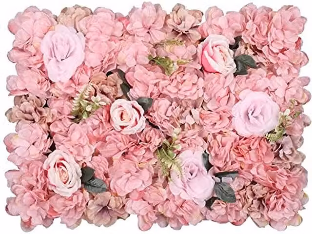 Trimming Shop Pink Artificial Floral Wall Panels with Mixed Leaves