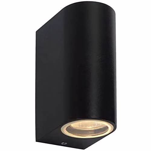 CGC Lighting Black Aluminium Outdoor Cylinder Wall Light with Transparent Glass and GU10 LED Compatibility – 4