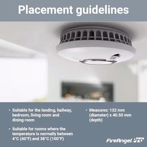 FireAngel FP2620W2-R Pro Connected Interlinked Smoke Alarms, White, 10 Year Battery – 6