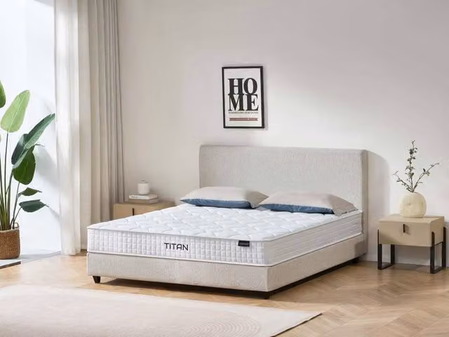 Titan Pocket Memory 800 Hybrid Mattress in White, W/D/H: 90 x 190 cm