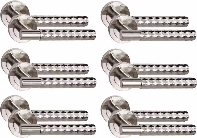 Golden Grace Nickel Plated Silver Door Handle with Screws