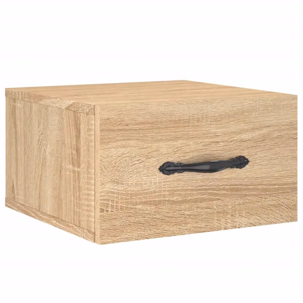 Berkfield Home Wall-mounted Bedside Cabinet in Sonoma Oak Brown, W/D/H: 35 x 35 x 20 cm – 2