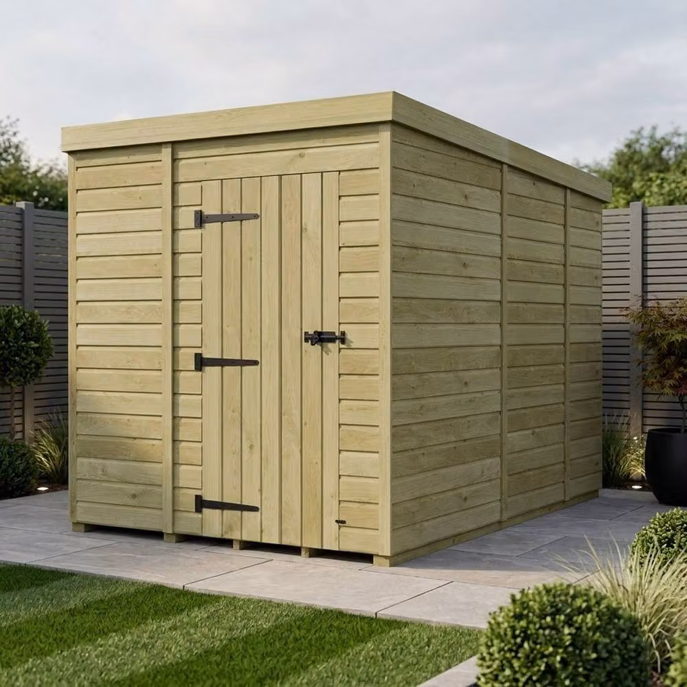 Buttercup Farm Brown Timber Pent Garden Shed with Single Door and No Windows W/D/H: 274 x 183 x 210 cm – 2