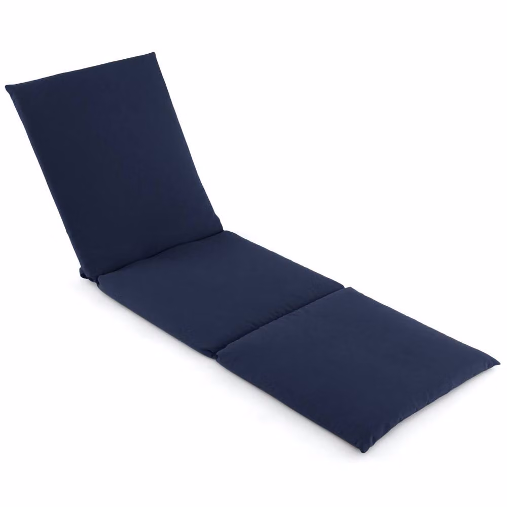 Costway Tri-Fold Chaise Lounge Cushion Pad in Blue, W: 182 cm, D: 59 cm – 5