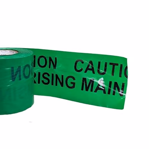 Pegdev Detectable Underground Rising Main Tape, 150mm, Green, 70m – 3
