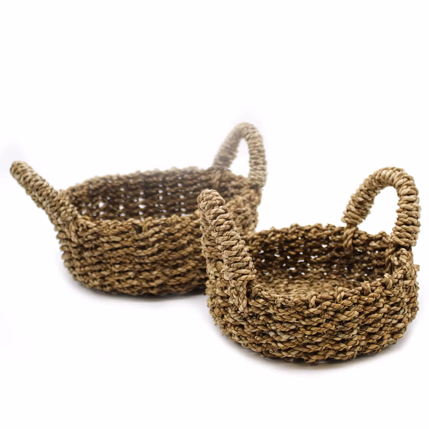 KDMD Natural Seagrass Open Weave Baskets, Set of 2, Beige – 2