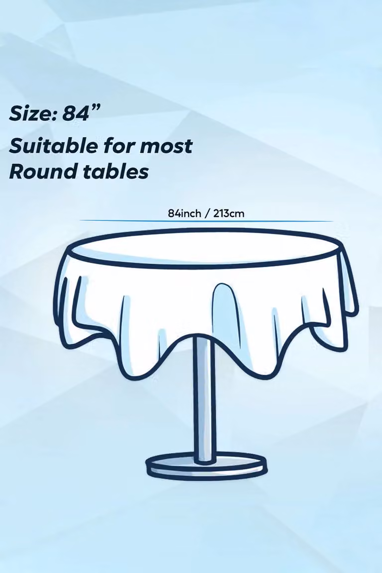 Neel Blue 84 inch Round PVC Disposable Plastic Tablecloth in Black and Blue