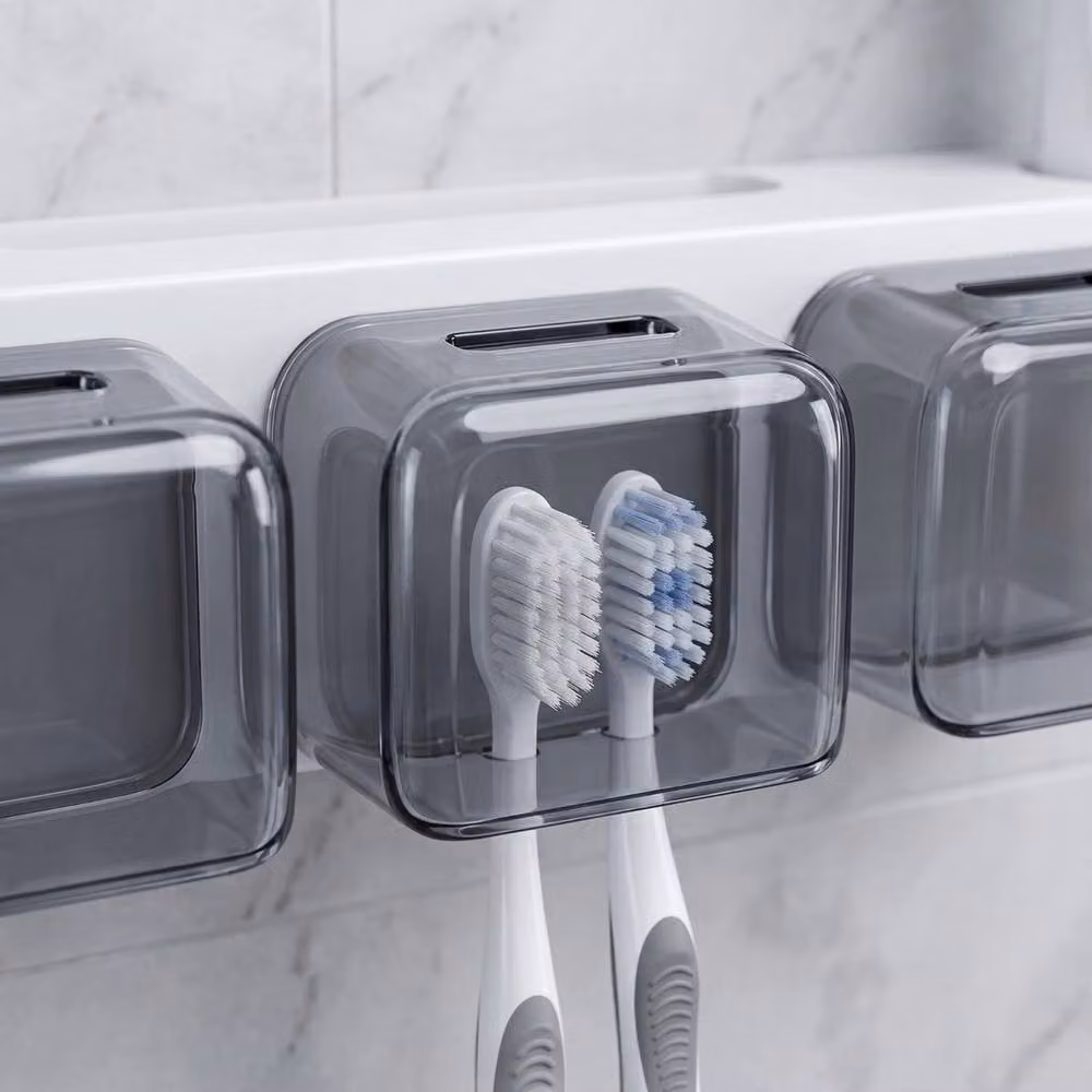 Havendro Wall-Mounted White Plastic Toilet Organiser for Soap, Brushes and Toiletries – 3