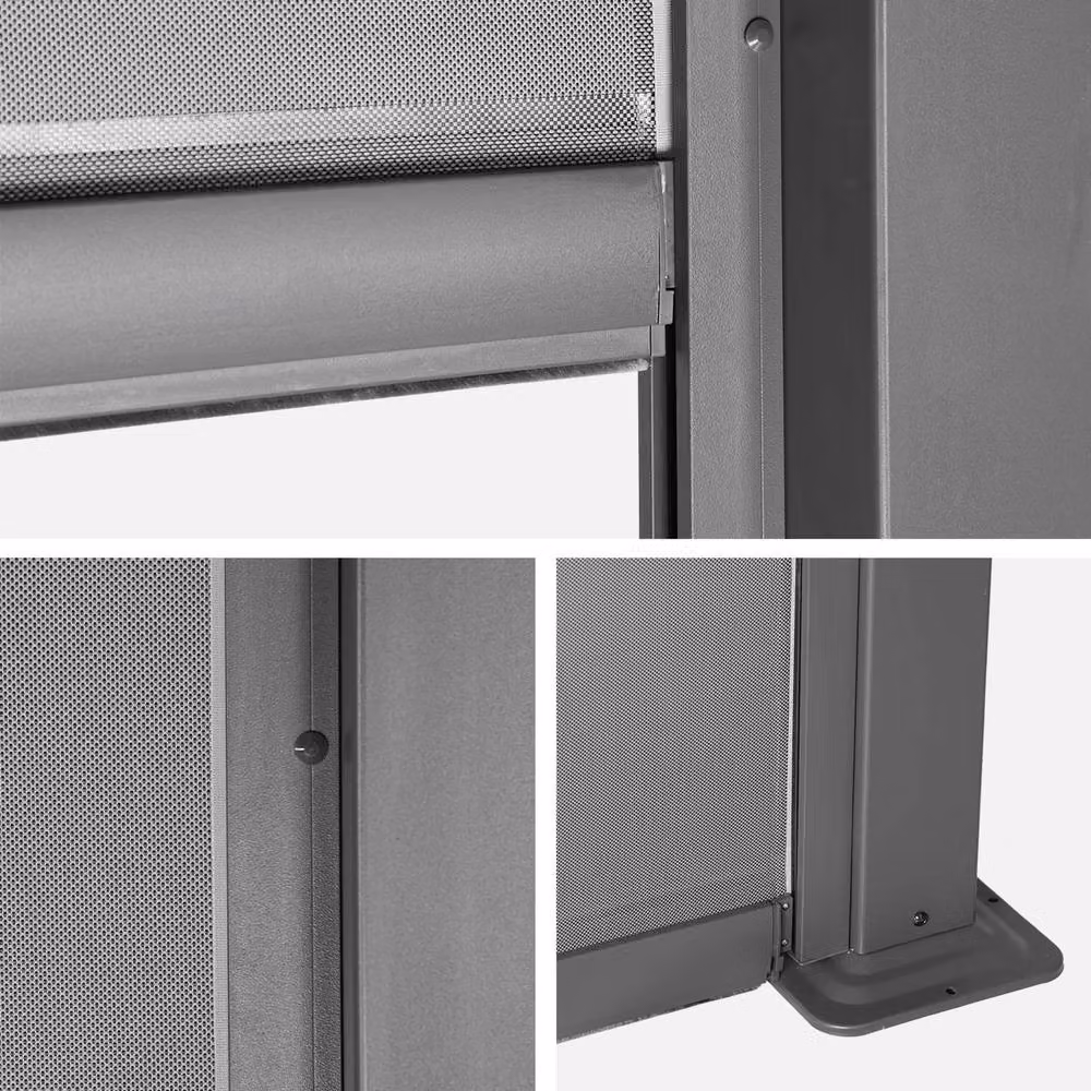 Sweekeet Louvered Pergola with 4m Blind in Dark Grey, W: 4 m, D: 3 m – 3