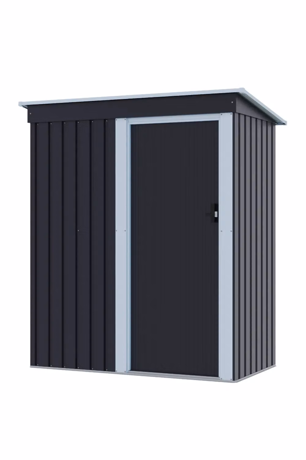 Living and Home Black Metal Pent Outdoor Storage Shed with Lockable Sliding Door, W/D/H: 152.4 x 91.44 x 182.0 cm – 3