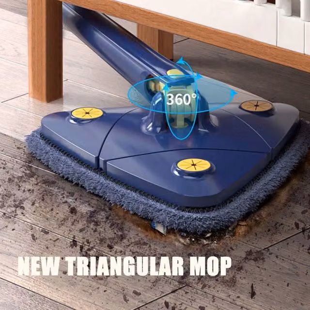 NESTLUNE Blue Microfibre Triangle Cleaning Mop with Wringer, W: 60 cm, H: 100 cm