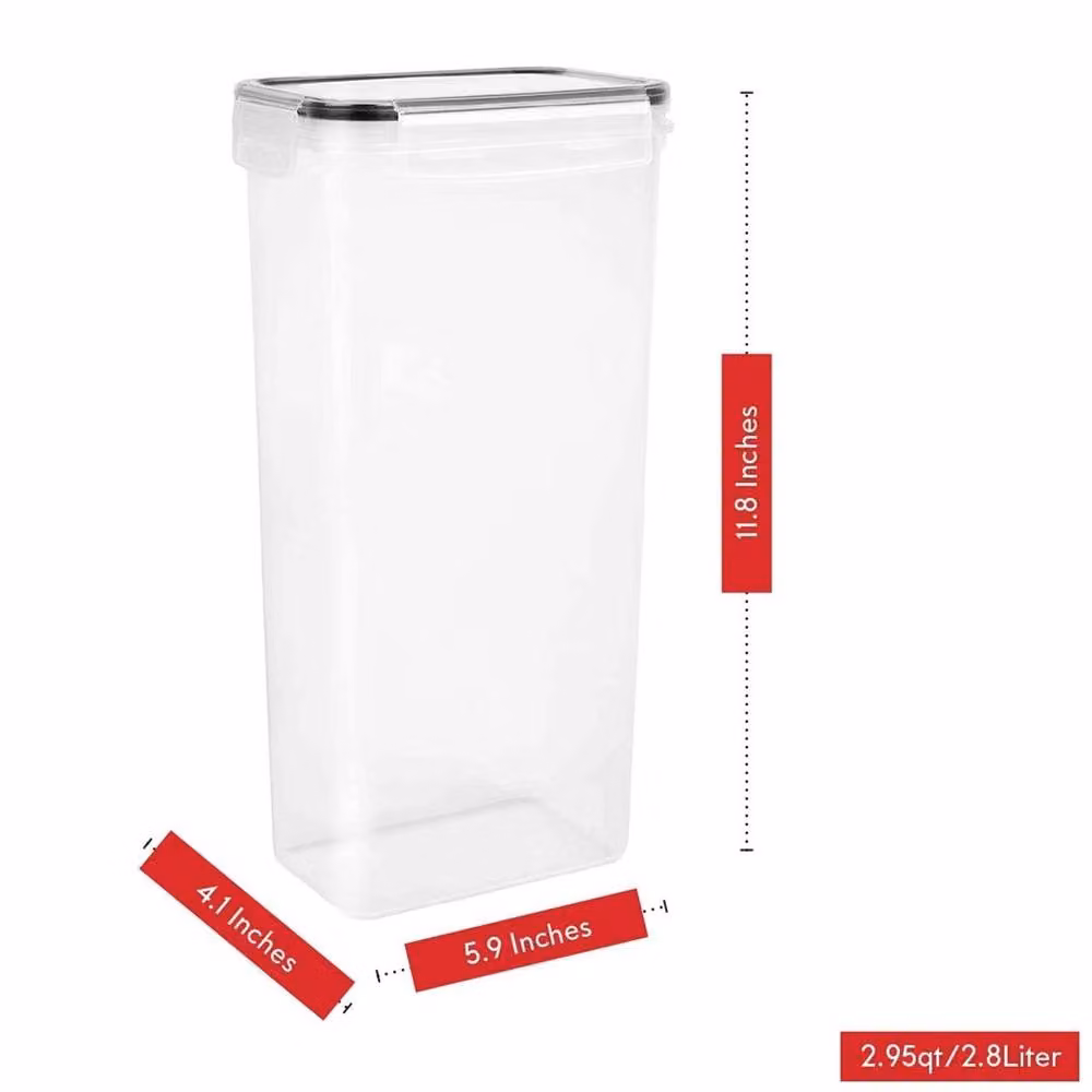 NESTLUNE Transparent Plastic Storage Box for Flour, Sugar, Tea, Cereal, Noodles and Nuts, W: 100 cm, D: 15 cm, H: 15 cm – 2