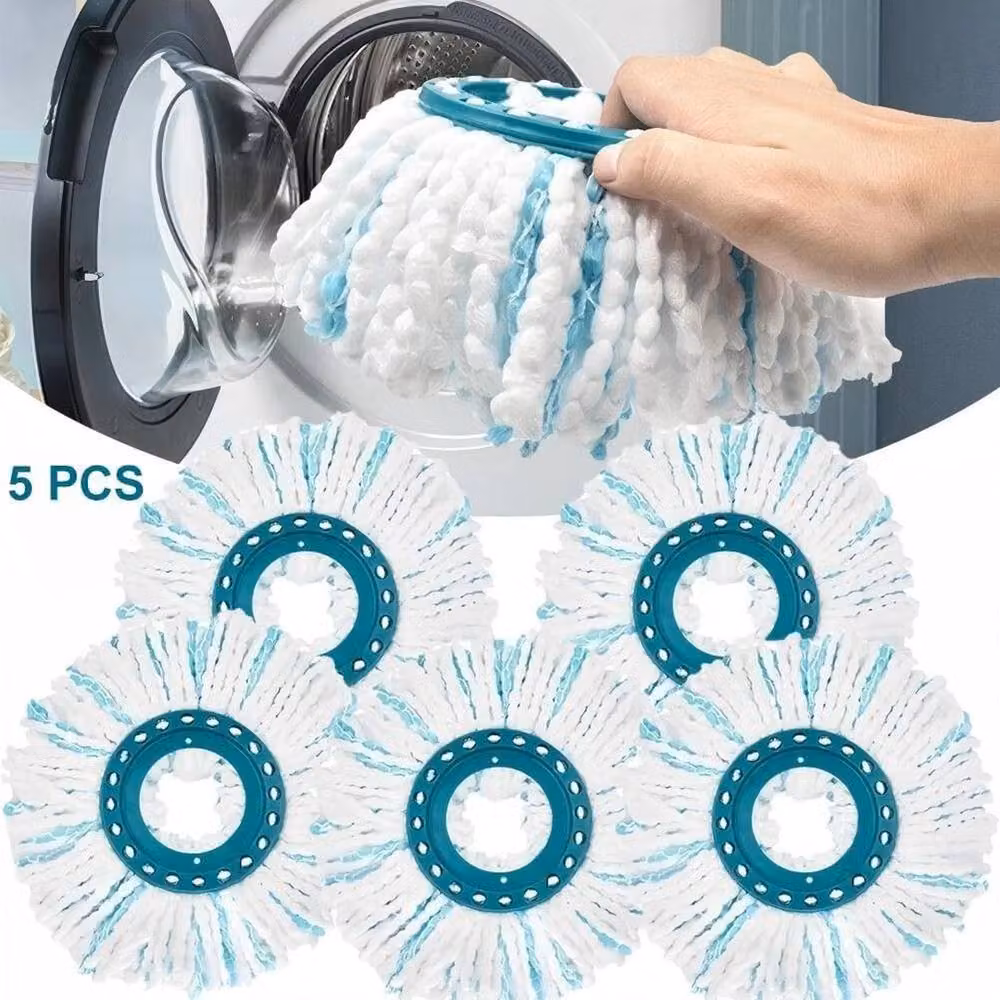 Kelvenix 5-Piece Replacement Disc Mop Heads for Leifheit Clean Twist in White – 3