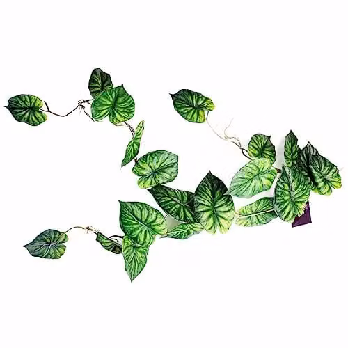 Leaf UK Alocasia Dragon Scale Artificial Trailing Hanging Plant in Green, Length: 120 cm