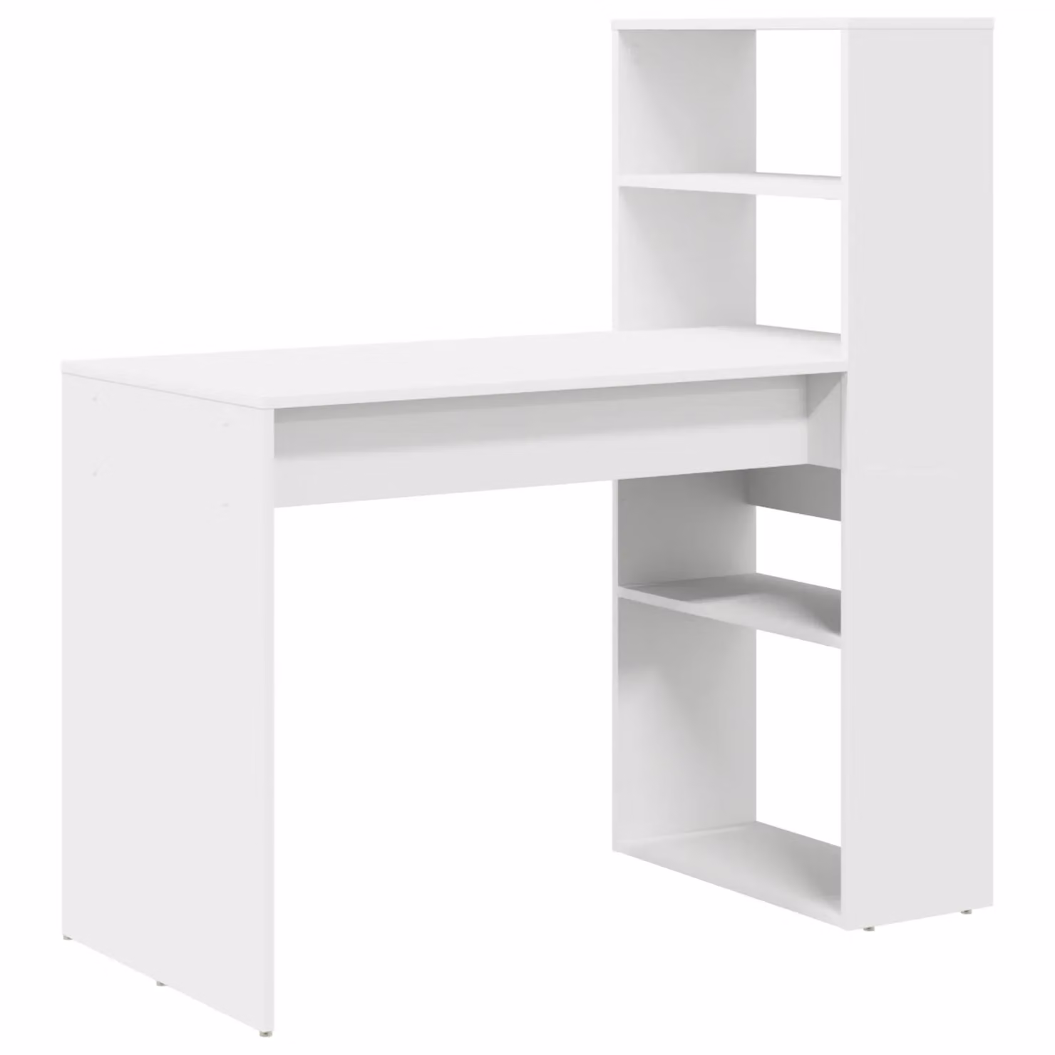 Berkfield Modern White Writing Desk with Storage, W/D/H: 113 x 54 x 120 cm – 2
