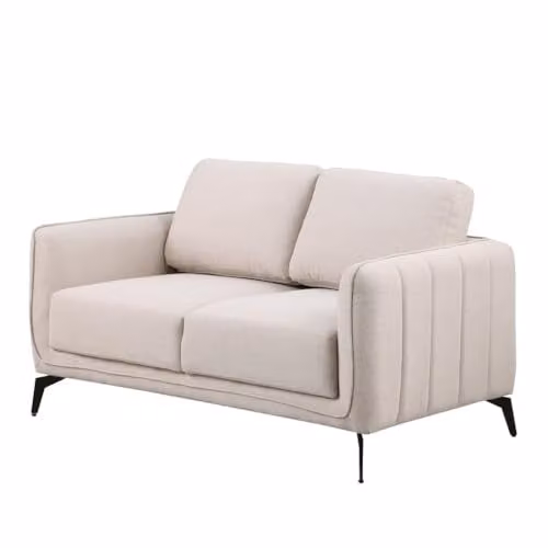 More4Homes Oslo Scandinavian Style 2 Seater Fabric Living Room Sofa in Beige – 1