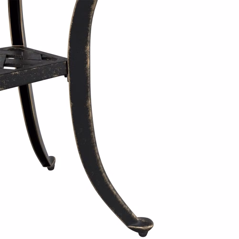 Berkfield Home Square Garden Table in Brown Cast Aluminium W/D/H: 53 x 53 x 53 cm – 6
