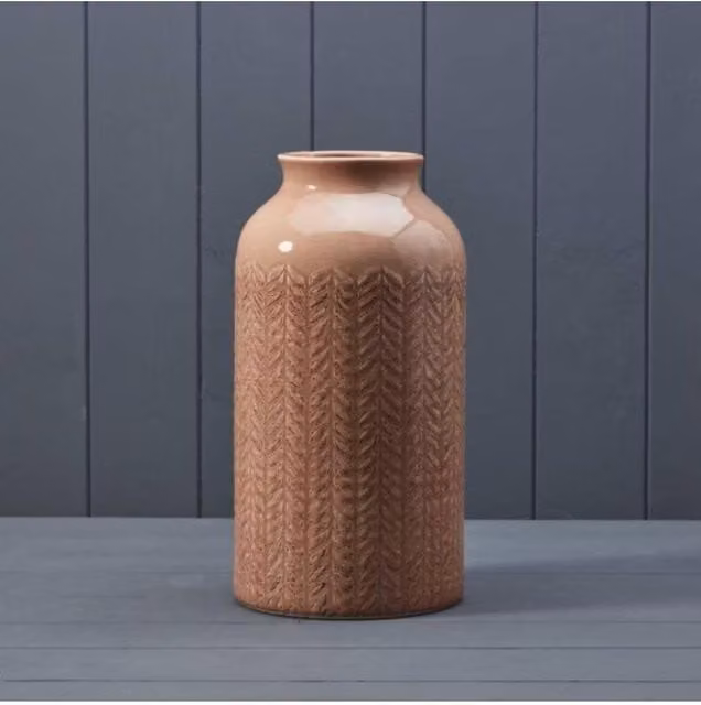 KDMD Pink Ceramic Abstract Tabletop Vase, Height: 30 cm