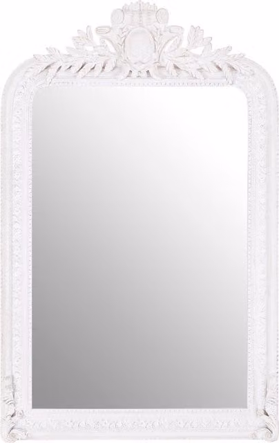 Orsina Stone Grey Vintage Style Floral Wall Mirror, W/H: 125 x 80 cm