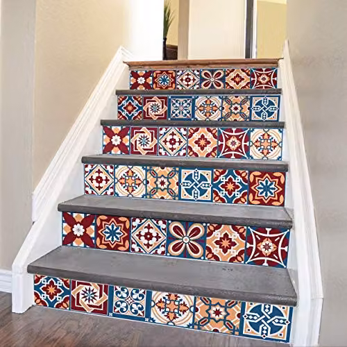 WALPLUS Westminster Geometric Square Wall Stickers, Multicolour, W/D/H: 15 x 15 x 15 cm