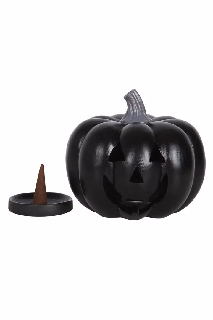 KDMD Black Pumpkin Ceramic Incense Cone Holder for Tabletop – 2