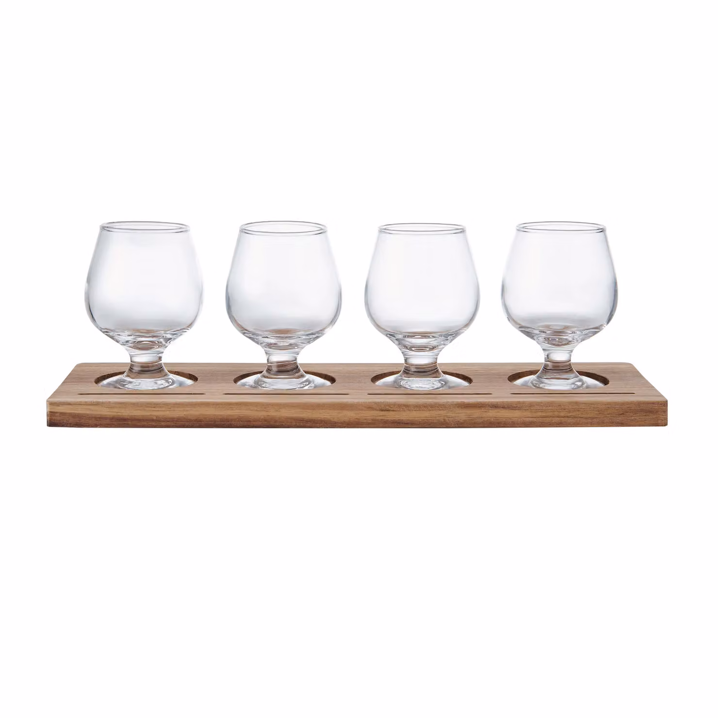 BarCraft Wooden Drink Tasting Paddle Set in Brown with 4 x 150ml Beer Glasses, Length: 34 cm – 3