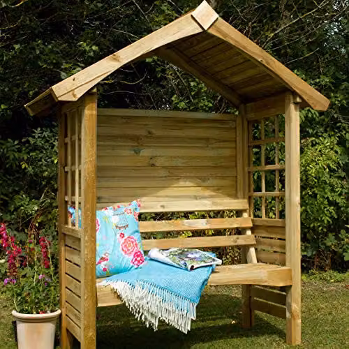 Forest Garden Cadiz Arbour in Brown Rustic Wood – 2