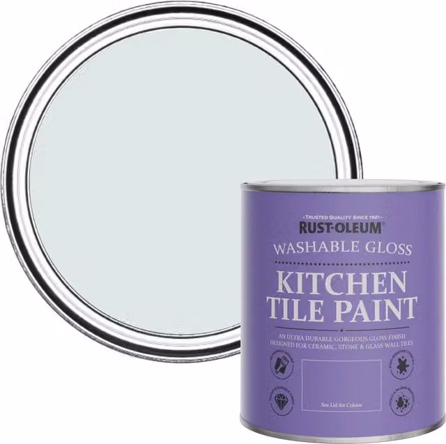 Rust-Oleum Water-Based Kitchen Tile Paint in Gloss Finish, Blue, 0.75 l