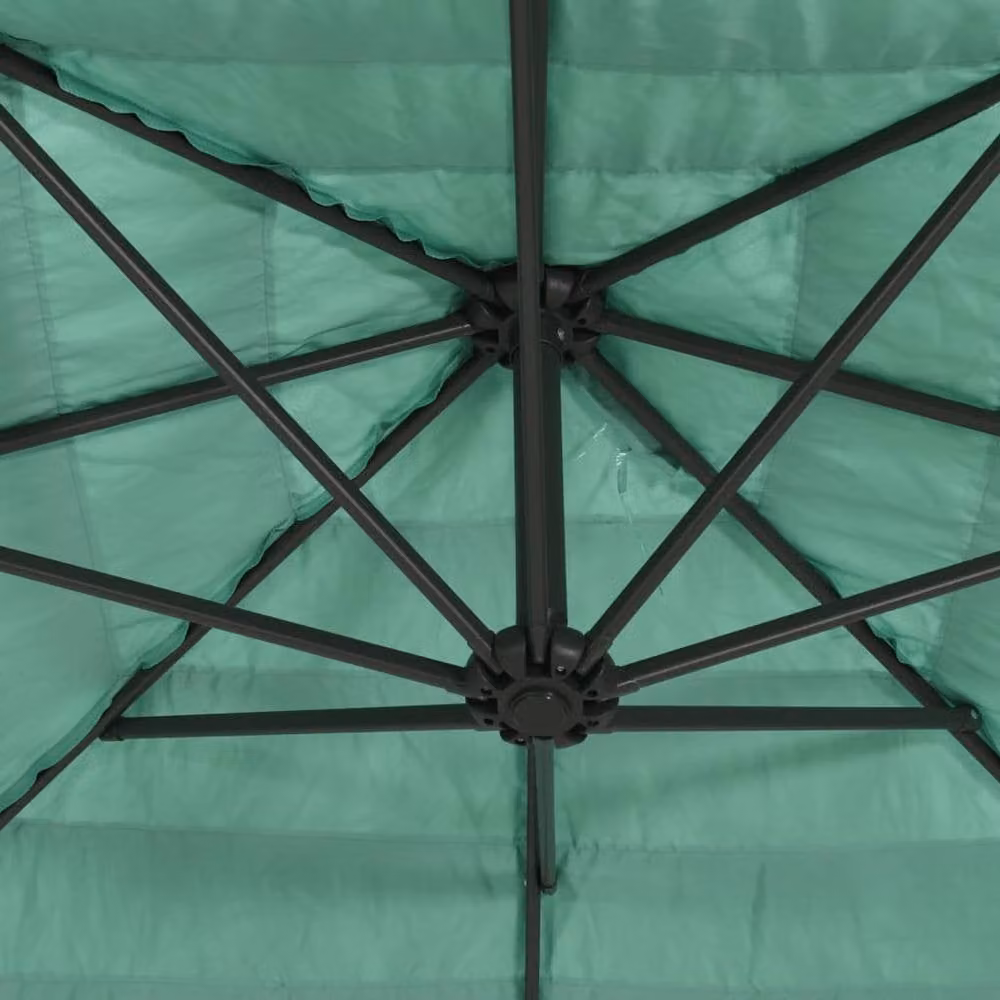 Berkfield Home Garden Parasol in Green with Steel Pole, W/D/H: 290 x 290 x 238 cm – 4