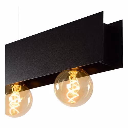 Lucide SURTUS Industrial Bar Pendant Light, Black, Dimmable and Height Adjustable, 6 x E27 – 4