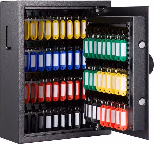 VonHaus Combination Wall Mounted Key Safe, Black, H: 39.0 cm x W: 29.5 cm x D: 12.5 cm – 1