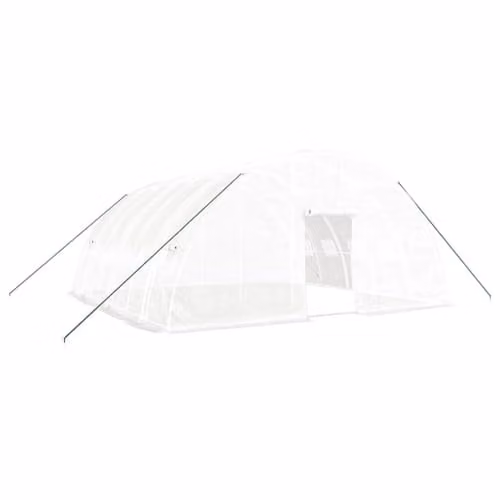 vidaXL Greenhouse with Steel Frame in White, 36 m², W: 6 m, D: 6 m, H: 2.85 m – 1