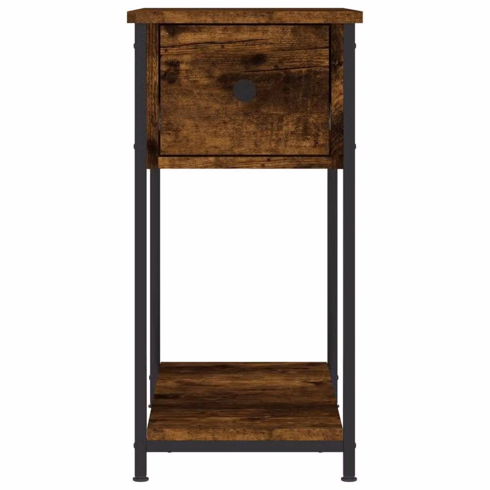Berkfield Home Set of 2 Durable Bedside Cabinets in Smoked Oak Brown, W/D/H: 30 x 60 x 60 cm – 4