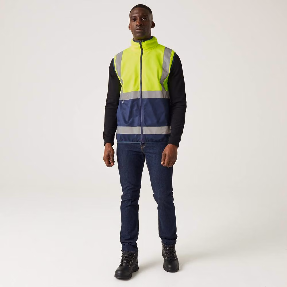 Regatta Men's Class 1 Hi-Vis Polyester Vest in Yellow and Orange, Size: XXXL – 4