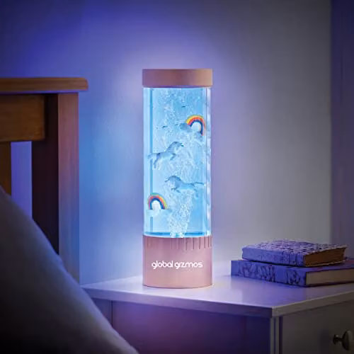 Global Gizmos Magical Unicorn Rainbow Bubble Lamp with Rose Gold Base and 7 Colour Changing LED Mood Lights – 4