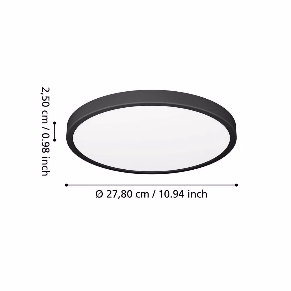 Eglo Fueva 6 Black LED Ceiling Light, Diameter: 27 cm – 4