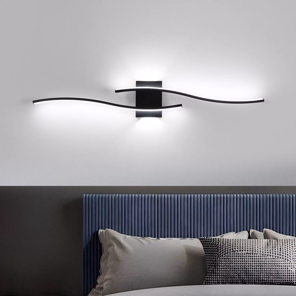 Pheashine Modern Black Curved LED Wall Light, 27W, 6500K Cool White, W/H: 89 x 14 cm – 2