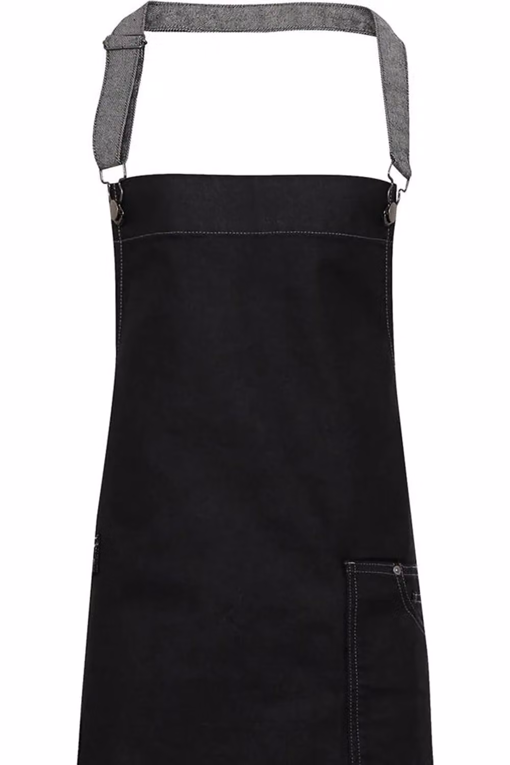 Premier District Waxed Look Denim Bib Apron in Black – 2