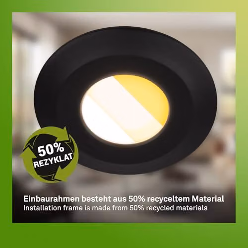 Briloner Set of 3 Black Recessed LED Spotlights for Bathroom and Kitchen, Dimmable and CCT Adjustable, IP44, W/D/H: 68 x 90 x 30 mm – 2