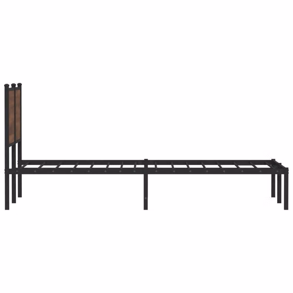 Berkfield Home Metal Bed Frame in Brown Oak, Small Double, W: 120 cm, L: 190 cm – 2