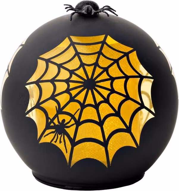 The Novelties Company Hocus Pocus LED Glass Cobweb Dome in Black and Multicolour – 2