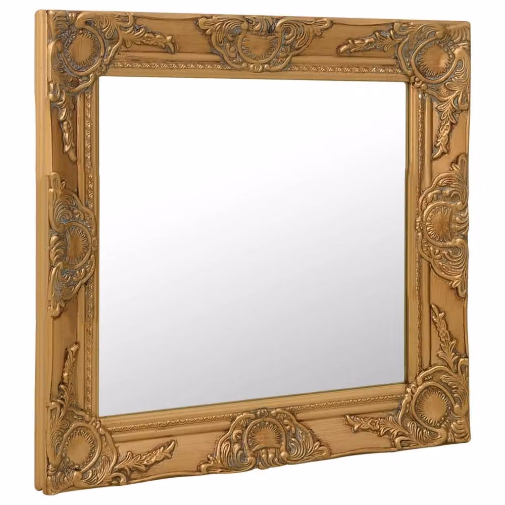 Berkfield Home Baroque Style Square Wall Mirror in Gold, W: 60 cm, H: 60 cm – 2