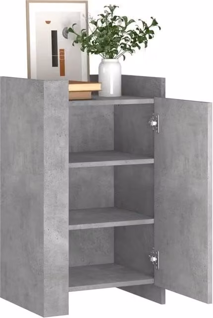 Berkfield Home Sideboard in Concrete Grey, W/D/H: 45 x 35 x 75 cm – 1