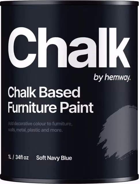 Hemway Chalk Based Furniture Paint in Flat Matt Soft Navy Blue, 1L