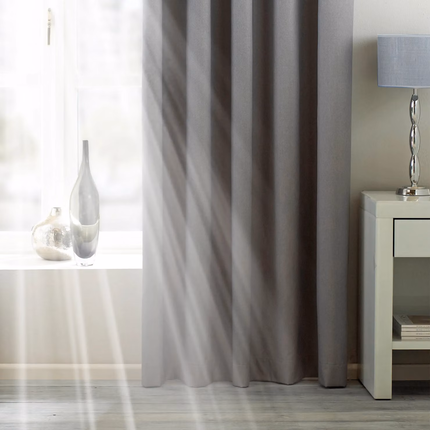 Essentials Twilight Thermal Blackout Eyelet Curtains in Silver, Width: 168 cm, Drop: 137 cm – 3