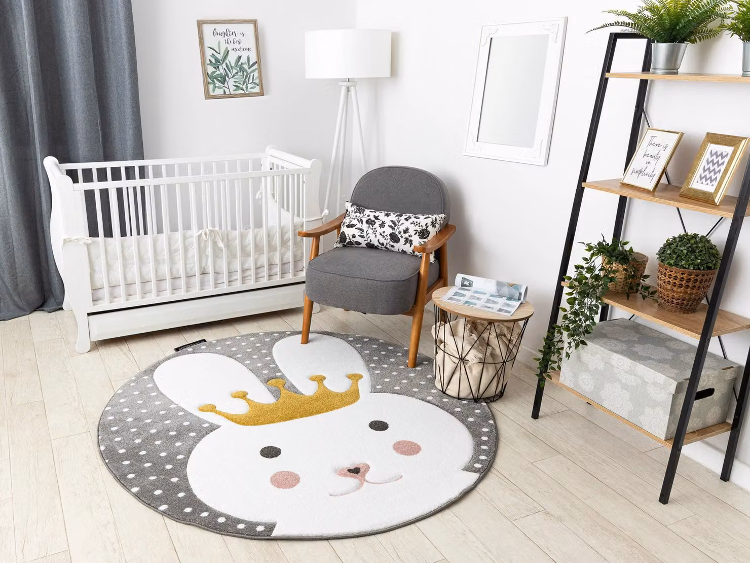 RugsX Petit Round Grey Kids Motif Rug, Diameter: 160 cm – 2
