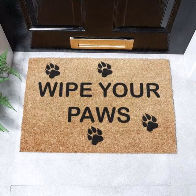 Artsy Mats Wipe Your Paws Doormat, Black and Brown, W/D: 60 x 40 cm